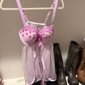 Victoria's Secret Pink Floral Chemise